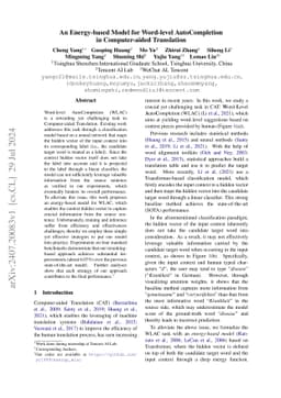 An Energy-based Model for Word-level AutoCompletion in Computer-aided
  Translation