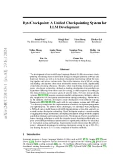 ByteCheckpoint: A Unified Checkpointing System for Large Foundation Model Development