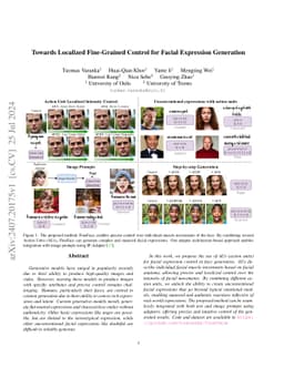 Towards Localized Fine-Grained Control for Facial Expression Generation
