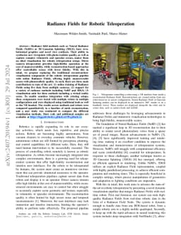 Radiance Fields for Robotic Teleoperation