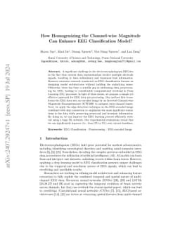 How Homogenizing the Channel-wise Magnitude Can Enhance EEG
  Classification Model?