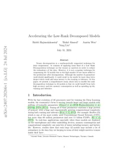 Accelerating the Low-Rank Decomposed Models