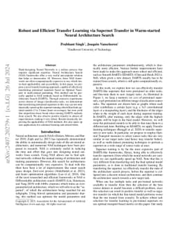 Robust and Efficient Transfer Learning via Supernet Transfer in
  Warm-started Neural Architecture Search