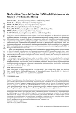 NeuSemSlice: Towards Effective DNN Model Maintenance via Neuron-level
  Semantic Slicing