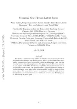 Universal New Physics Latent Space
