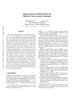 Alignment Scores: Robust Metrics for Multiview Pose Accuracy Evaluation