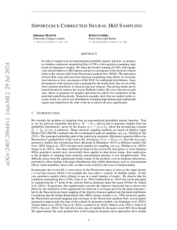Importance Corrected Neural JKO Sampling
