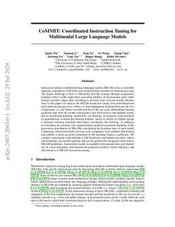 CoMMIT: Coordinated Instruction Tuning for Multimodal Large Language
  Models