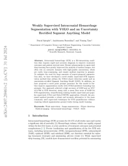 Weakly Supervised Intracranial Hemorrhage Segmentation with YOLO and an
  Uncertainty Rectified Segment Anything Model