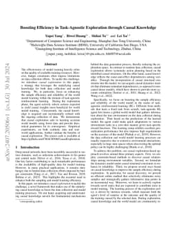 Boosting Efficiency in Task-Agnostic Exploration through Causal
  Knowledge