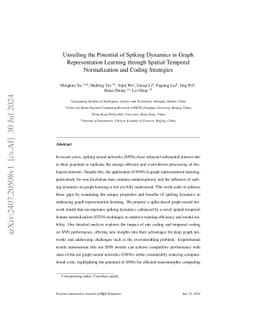 Unveiling the Potential of Spiking Dynamics in Graph Representation
  Learning through Spatial-Temporal Normalization and Coding Strategies