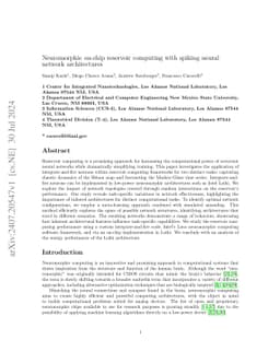 Neuromorphic on-chip reservoir computing with spiking neural network
  architectures