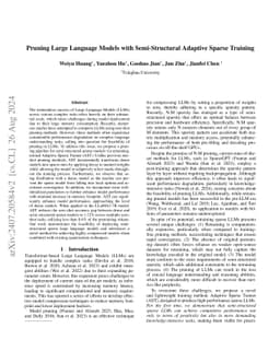 Pruning Large Language Models with Semi-Structural Adaptive Sparse
  Training