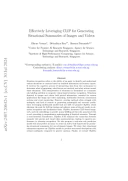 Effectively Leveraging CLIP for Generating Situational Summaries of Images and Videos