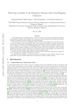 Detecting Causality in the Frequency Domain with Cross-Mapping Coherence