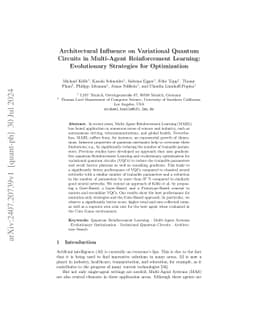 Architectural Influence on Variational Quantum Circuits in Multi-Agent
  Reinforcement Learning: Evolutionary Strategies for Optimization
