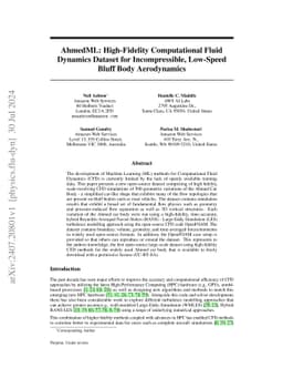 AhmedML: High-Fidelity Computational Fluid Dynamics Dataset for
  Incompressible, Low-Speed Bluff Body Aerodynamics