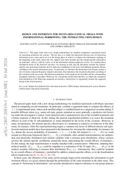 Design and inference for multi-arm clinical trials with informational
  borrowing: the interacting urns design
