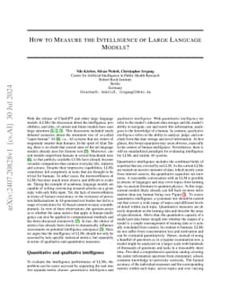 How to Measure the Intelligence of Large Language Models?