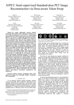 S3PET: Semi-supervised Standard-dose PET Image Reconstruction via
  Dose-aware Token Swap