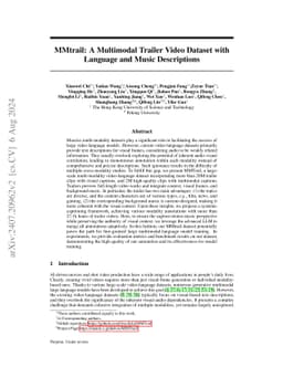 MMTrail: A Multimodal Trailer Video Dataset with Language and Music
  Descriptions