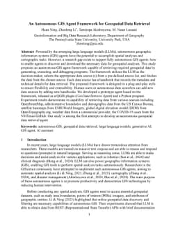 An Autonomous GIS Agent Framework for Geospatial Data Retrieval