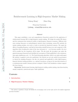 Reinforcement Learning in High-frequency Market Making
