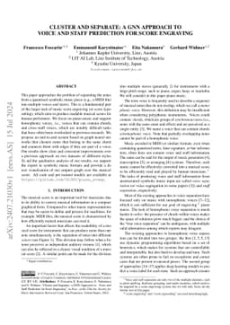 Cluster and Separate: a GNN Approach to Voice and Staff Prediction for
  Score Engraving