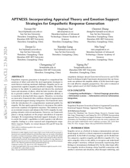 APTNESS: Incorporating Appraisal Theory and Emotion Support Strategies
  for Empathetic Response Generation
