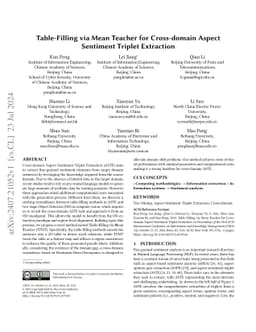 Table-Filling via Mean Teacher for Cross-domain Aspect Sentiment Triplet
  Extraction