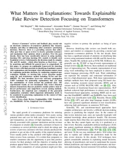 What Matters in Explanations: Towards Explainable Fake Review Detection
  Focusing on Transformers