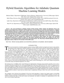 Hybrid Heuristic Algorithms for Adiabatic Quantum Machine Learning Models