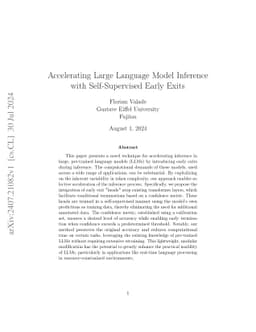 Accelerating Large Language Model Inference with Self-Supervised Early
  Exits
