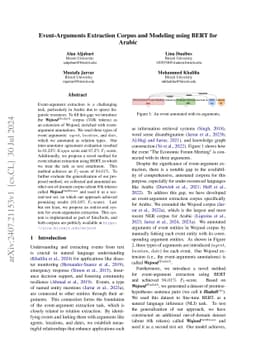 Event-Arguments Extraction Corpus and Modeling using BERT for Arabic