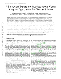 A Survey on Exploratory Spatiotemporal Visual Analytics Approaches for
  Climate Science