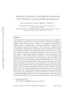 Advancing Vietnamese Visual Question Answering with Transformer and
  Convolutional Integration