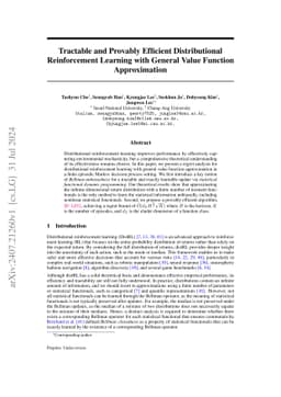Bellman Unbiasedness: Tractable and Provably Efficient Distributional Reinforcement Learning with General Value Function Approximation