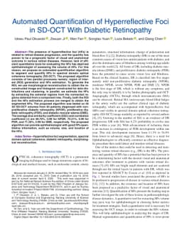 Automated Quantification of Hyperreflective Foci in SD-OCT With Diabetic
  Retinopathy