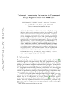Enhanced Uncertainty Estimation in Ultrasound Image Segmentation with
  MSU-Net