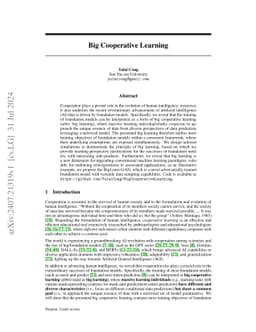 Big Cooperative Learning
