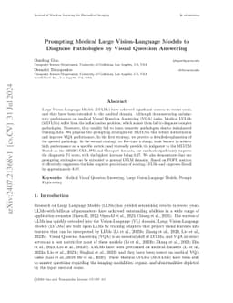 Prompting Medical Large Vision-Language Models to Diagnose Pathologies by Visual Question Answering