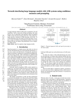 Towards interfacing large language models with ASR systems using
  confidence measures and prompting