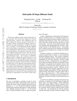Deformable 3D Shape Diffusion Model