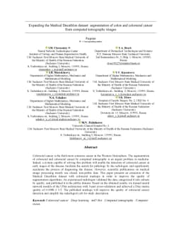 Expanding the Medical Decathlon dataset: segmentation of colon and
  colorectal cancer from computed tomography images