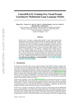 ControlMLLM: Training-Free Visual Prompt Learning for Multimodal Large
  Language Models