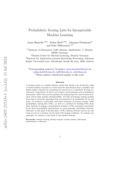 Probabilistic Scoring Lists for Interpretable Machine Learning