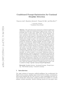 Conditioned Prompt-Optimization for Continual Deepfake Detection