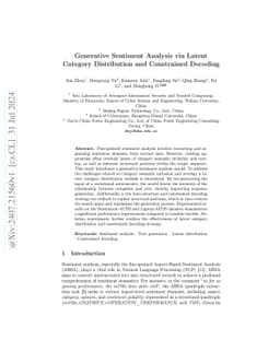 Generative Sentiment Analysis via Latent Category Distribution and
  Constrained Decoding