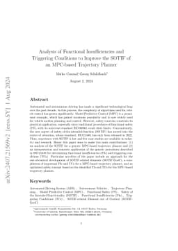 Analysis of Functional Insufficiencies and Triggering Conditions to
  Improve the SOTIF of an MPC-based Trajectory Planner