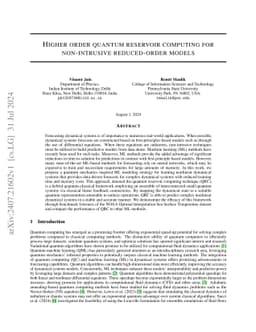 Higher order quantum reservoir computing for non-intrusive reduced-order
  models